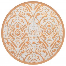 Āra paklājs, ø160 cm, oranžs un balts pp