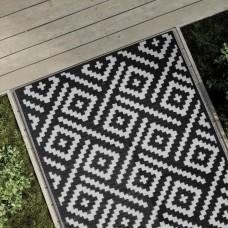 Āra paklājs, 120x180 cm, balts un melns pp