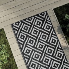 Āra paklājs, 80x250 cm, balts un melns, pp