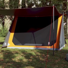 Kempinga telts 2 personām, pelēka, oranža, ūdensnecaurlaidīga