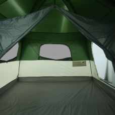 Ģimenes telts 10 personām, zaļa, ūdensnecaurlaidīga