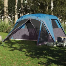Ģimenes telts ar lieveni 6 personām, zila, ūdensnecaurlaidīga