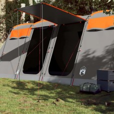 Ģimenes telts 10 personām, pelēka, oranža, ūdensnecaurlaidīga