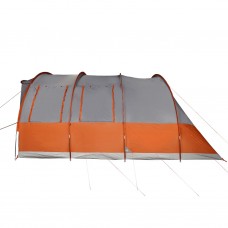 Ģimenes telts 7 personām, pelēka, oranža, ūdensnecaurlaidīga