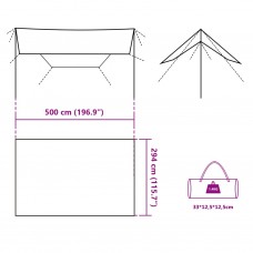 Kempinga tents, zaļa, 500x294 cm, ūdensizturīga