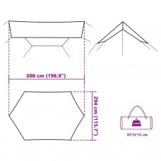 Kempinga tents, zila, 500x294 cm, ūdensizturīga