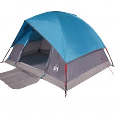Kempinga telts 3 personām, zila, ūdensnecaurlaidīga