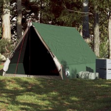 Kempinga telts, a forma, 2 personām, zaļa, ūdensnecaurlaidīga