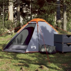 Kempinga telts, 2 personām, pelēka, oranža, ūdensizturīga