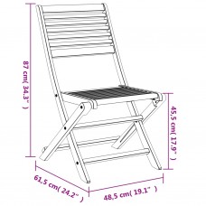 Saliekami dārza krēsli, 2 gab., 48,5x61,5x87 cm, akācija