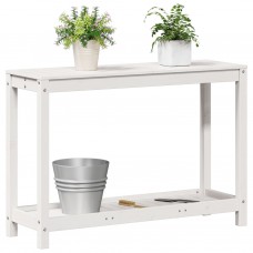 Stādīšanas galds ar plauktu, balts, 82,5x35x75 cm, priedes koks