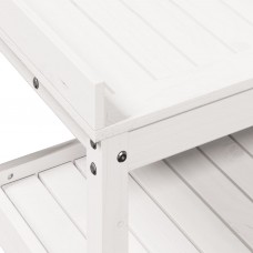 Stādīšanas galds ar plauktiem, balts, 108x45x86,5 cm, priede