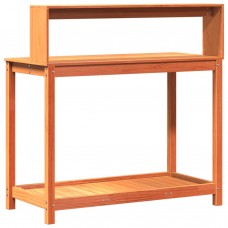 Stādīšanas galds ar plauktiem, brūns, 108x50x109,5 cm, priede