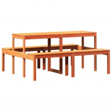Virtuves galds, vaska brūnas, 160x134x75 cm, priedes masīvkoks