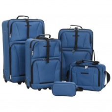 Piecdaļīgs koferu komplekts, zils audums