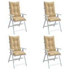 Dārza krēslu spilveni, 4 gab., bēši, 120x50x7 cm, audums