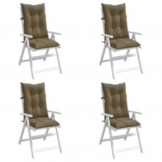 Dārza krēslu spilveni, 4 gab., pelēkbrūni, 120x50x7 cm, audums