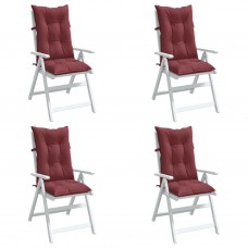 Dārza krēslu spilveni, 4 gab., vīnsarkani, 120x50x7 cm, audums
