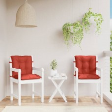 Dārza krēslu spilveni, 2 gab., sarkani, 100x50x7 cm, audums