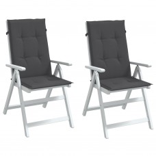 Dārza krēslu spilveni, 2 gab., antracītpelēki, 120x50x4 cm