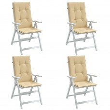 Dārza krēslu spilveni, 4 gab., bēši, 120x50x4 cm, audums