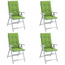 Dārza krēslu spilveni, 4 gab., zaļi, 120x50x4 cm, audums