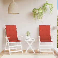 Dārza krēslu spilveni, 2 gab., sarkani, 120x50x4 cm, audums