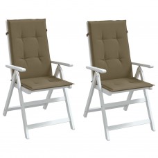 Dārza krēslu spilveni, 2 gab., pelēkbrūni, 120x50x4 cm, audums