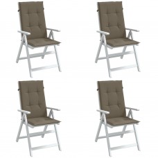 Dārza krēslu spilveni, 4 gab., pelēkbrūni, 120x50x4 cm, audums
