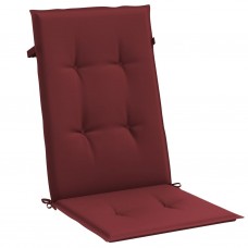 Dārza krēslu spilveni, 2 gab., vīnsarkani, 120x50x4 cm, audums