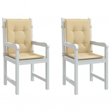 Dārza krēslu spilveni, 2 gab., bēši, 100x50x4 cm, audums