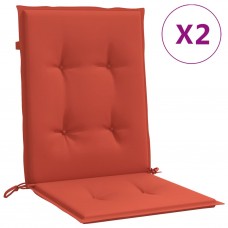 Dārza krēslu spilveni, 2 gab., sarkani, 100x50x4 cm, audums