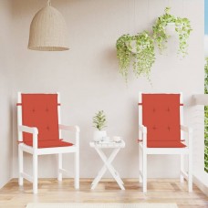 Dārza krēslu spilveni, 2 gab., sarkani, 100x50x4 cm, audums