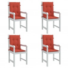 Dārza krēslu spilveni, 4 gab., sarkani, 100x50x4 cm, audums