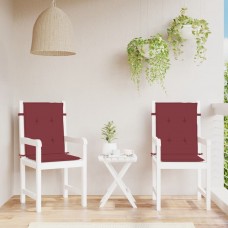 Dārza krēslu spilveni, 2 gab., vīnsarkani, 100x50x4 cm, audums