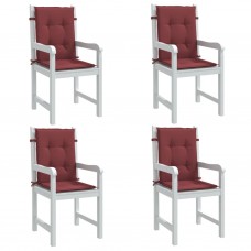 Dārza krēslu spilveni, 4 gab., vīnsarkani, 100x50x4 cm, audums