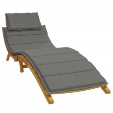 Sauļošanās krēsla matracis, 186x58x3 cm, audums, tumši pelēks