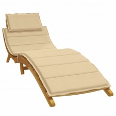Sauļošanās krēsla matracis, 186x58x3 cm, audums, bēšs