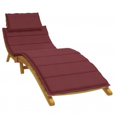 Sauļošanās krēsla matracis, 186x58x3 cm, audums, vīnsarkans