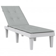 Atpūtas krēsla matracis, gaiši pelēks, (75+105)x50x3 cm, audums