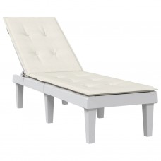 Atpūtas krēsla matracis, krēmkrāsas, (75+105)x50x3 cm, audums
