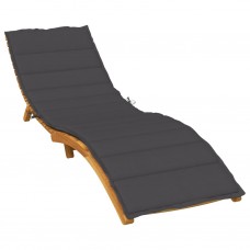 Sauļošanās krēsla matracis, 200x50x4 cm, antracītpelēks audums