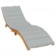 Sauļošanās krēsla matracis, 200x50x4 cm, audums, gaiši pelēks