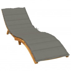 Sauļošanās krēsla matracis, 200x50x4 cm, audums, tumši pelēks