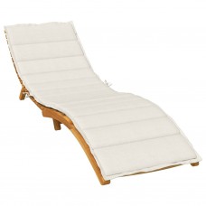 Sauļošanās krēsla matracis, 200x50x4 cm, audums, krēmkrāsas