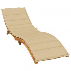 Sauļošanās krēsla matracis, 200x50x4 cm, audums, bēšs