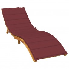 Sauļošanās krēsla matracis, 200x50x4 cm, audums, vīnsarkans