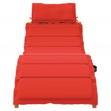 Sauļošanās zvilnis ar matraci, sarkans, akācijas masīvkoks
