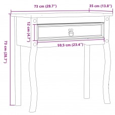 Konsoles galds corona, 73x35x73 cm, priedes masīvkoks