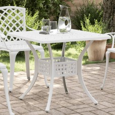 Dārza galds, balts, 80x80x75 cm, liets alumīnijs